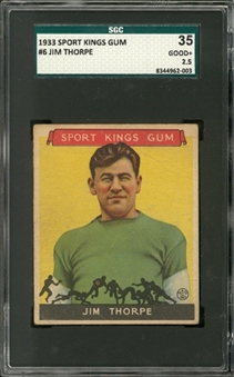 1933 Sport Kings #6 Jim Thorpe – SGC 35 GD+ 2.5 